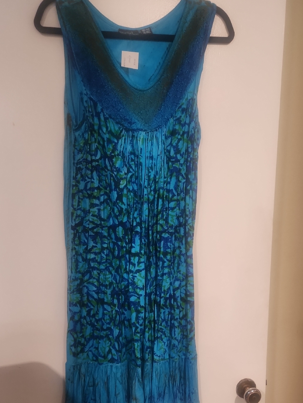 Blue Floral Print Sleeveless Mini Dress